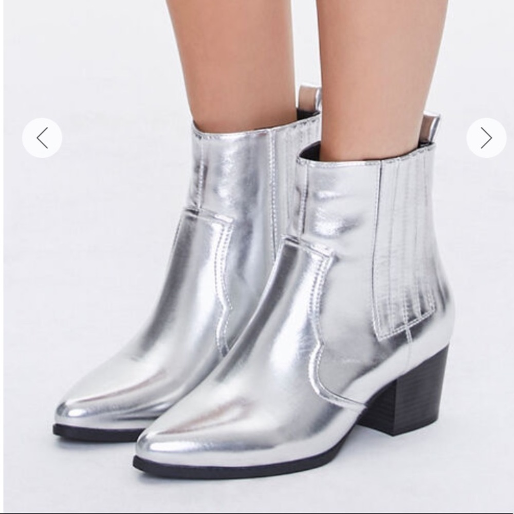 Silver cowboy booties